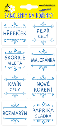 Modro/modré - základní druhy - 72 etiket v blistru