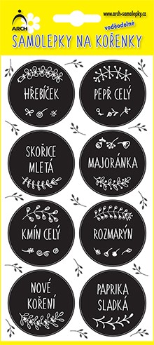 Černé etikety větvičky - základní druhy - 72 etiket v blistru